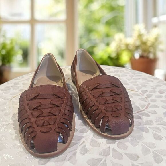 NOSOLO Anthropologie Hand Woven Leather Slip On Sandals - Picture 7 of 16